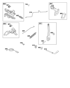 Controls Group Diagram and Parts List for 10060B-0195-H5  Briggs and Stratton Engine